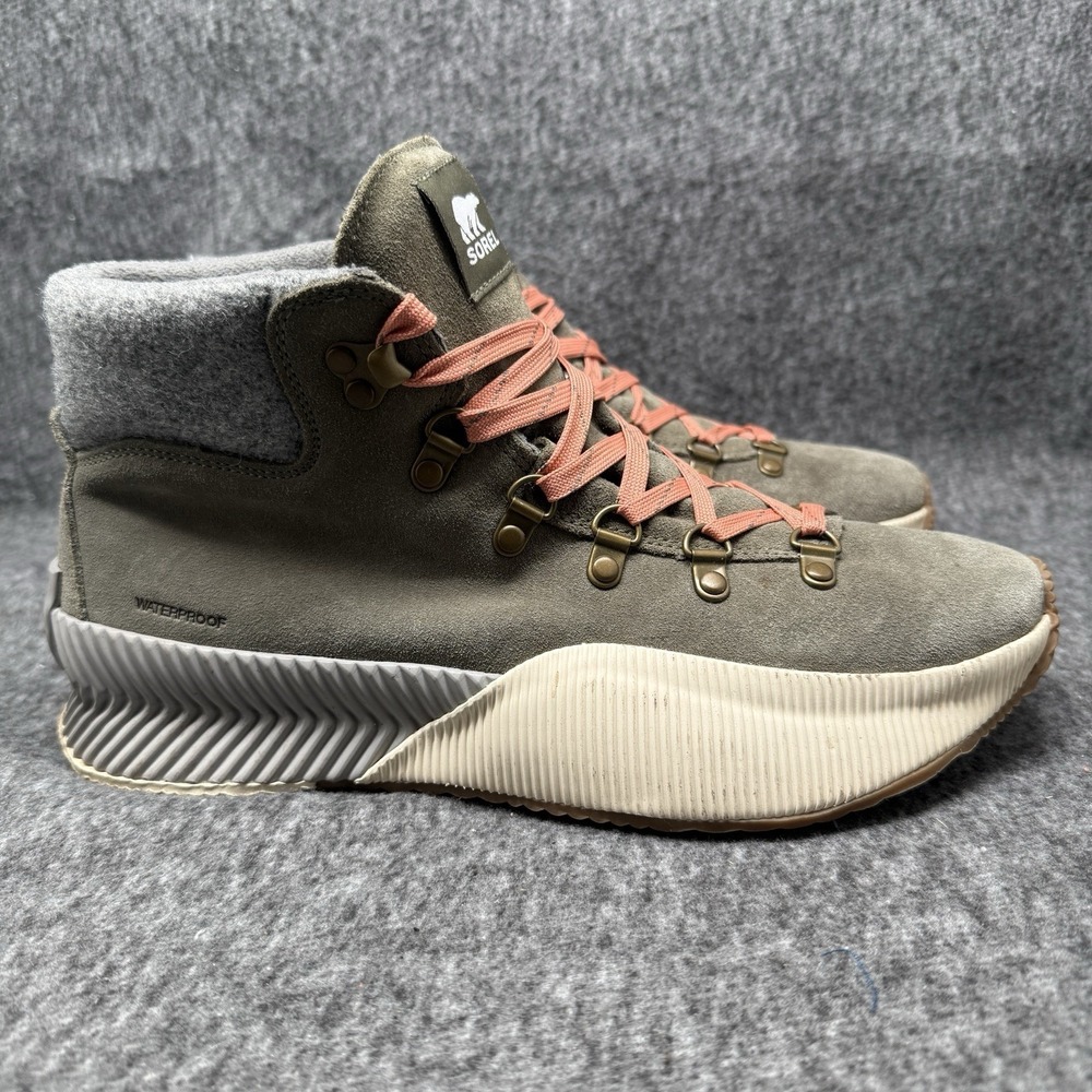 Sorel Out N About III Mid Sneaker‎ Womens 10 Stone Green Waterproof NL4435